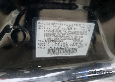 2019 Nissan Versa S z USA, uszkodzony, nr VIN 3N1CN7AP8KL825098